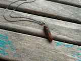 Grey Pink Stone Pendant Necklace