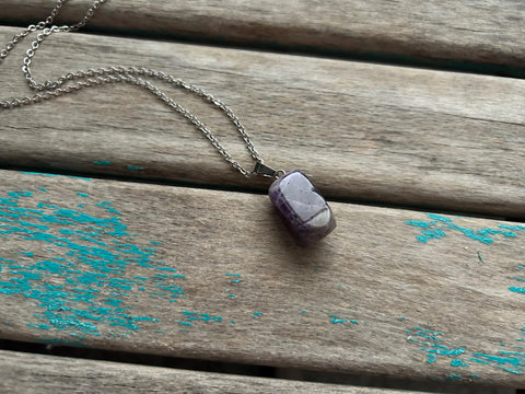 Purple Stone Pendant Necklace