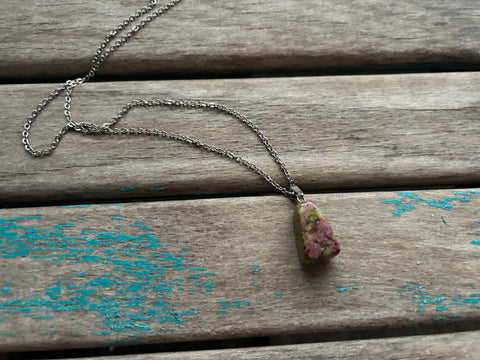 Green and Pink Stone Necklace