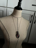 Black Necklace- Glass Teardrop