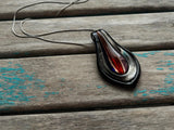 Black Necklace- Glass Teardrop