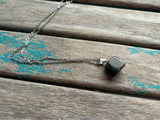 Green/Brown Stone Pendant Necklace