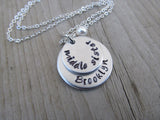 Personalized Middle Sister Necklace- hand-stamped "middle sister" with a name of your choice and accent bead - Personalized Gift