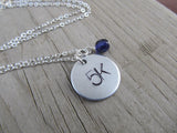 Marathon Necklace- "5K" - Hand-Stamped Necklace with an accent bead in your choice of colors