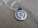 Great Grandma Necklace- "Great Grandma" with a stamped heart- Hand-Stamped Necklace with an accent bead in your choice of colors