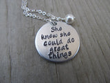 Inspiration Necklace, Graduation Necklace- "She knew she could do great things" with an accent bead of your choice