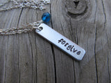 Forgive Inspiration Necklace-"forgive" - Hand-Stamped Necklace with an accent bead of your choice