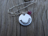 Prosperity Inspiration Necklace- "prosperity"- Hand-Stamped Necklace with an accent bead in your choice of colors