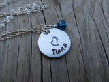 Nana Inspiration Necklace- "Nana" with a stamped heart - Hand-Stamped Necklace with an accent bead in your choice of colors