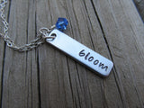 Bloom Inspiration Necklace-"bloom" - Hand-Stamped Necklace with an accent bead of your choice