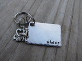 Cheerleading Keychain- Gift For Cheerleader- Keychain- with the name of your choice or "cheer" with cheerleading charm- Keychain