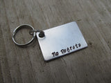 No Regrets Inspirational Keychain- "No Regrets" - Hand Stamped Metal Keychain