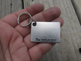 No Regrets Inspirational Keychain- "No Regrets" - Hand Stamped Metal Keychain