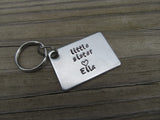 Personalized Little Sister Keychain- "little sister " and a name of your choice - Hand Stamped Metal Keychain