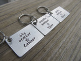 Personalized Brothers Keychains- 3 Keychain Set- "big brother", "middle brother", "little brother" -each with a star and a name of your choice