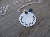 Dance in the Rain Inspiration Necklace- "Dance in the rain" - Hand-Stamped Necklace with an accent bead in your choice of colors