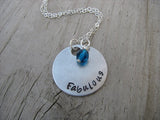 Fabulous Inspiration Necklace- "Fabulous" - Hand-Stamped Necklace with an accent bead in your choice of colors