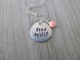 Free Spirit Necklace- "free spirit- Hand-Stamped Necklace with an accent bead in your choice of colors