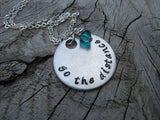 Go The Distance Inspiration Necklace- "go the distance" - Hand-Stamped Necklace with an accent bead in your choice of colors