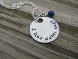 I Like Warm Hugs Inspiration Necklace- "I like warm hugs" - Hand-Stamped Necklace with an accent bead in your choice of colors