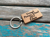 Pioneer School Keychain- "Virtual Pioneer School 2022" -with name of your choice- Personalized Wood Keychain