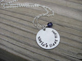 World's Best Mom Inspiration Necklace- "World's Best Mom" - Hand-Stamped Necklace with an accent bead in your choice of colors