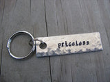 Priceless Inspiration Keychain - "priceless"  - Hand Stamped Metal Keychain- small, narrow keychain