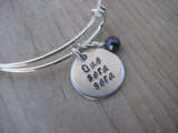 Que Sera Sera Inspiration Bracelet- "Que sera sera"  - Hand-Stamped Bracelet-Adjustable Bracelet with an accent bead of your choice