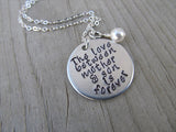Mother and Son Quote Inspiration Necklace- "The love between mother & son is forever" - Hand-Stamped Necklace with an accent bead in your choice of colors