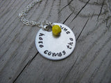 Here Comes The Sun Inspiration Necklace- "here comes the sun" - Hand-Stamped Necklace with an accent bead in your choice of colors