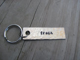 Truth Inspiration Keychain - "truth" - Hand Stamped Metal Keychain- small, narrow keychain